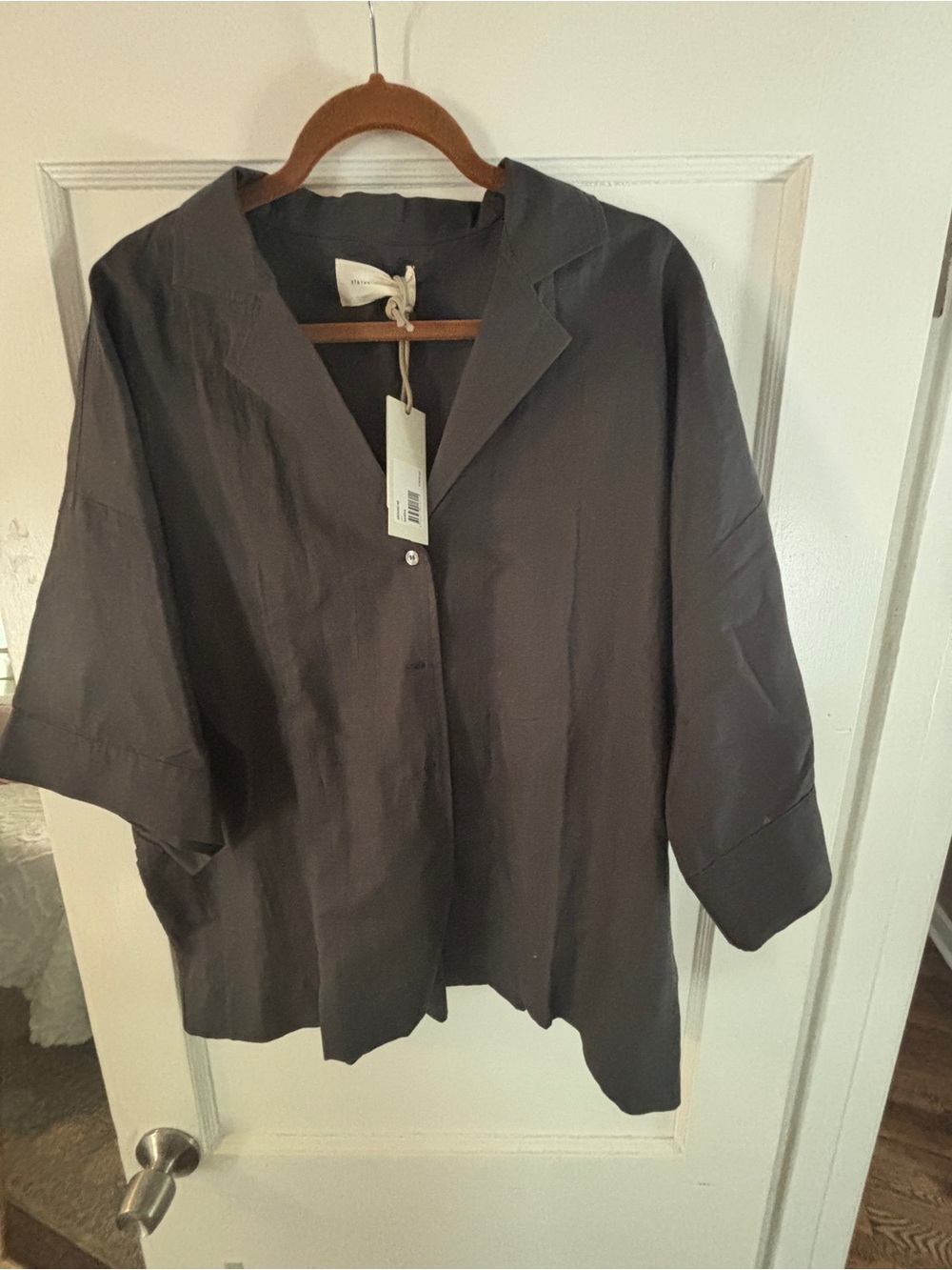 Status Anxiety Grey Linen Set- shirt and shorts